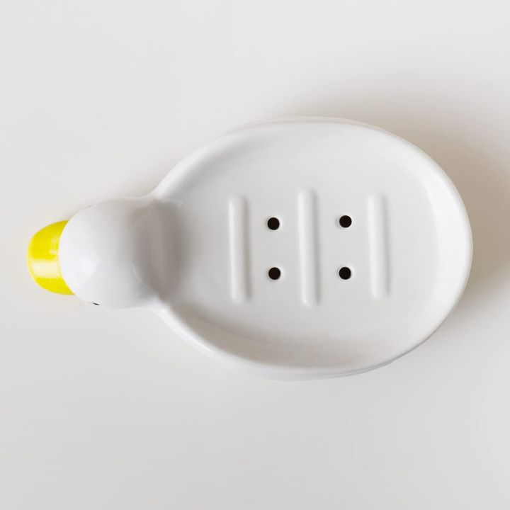 Soap%20Dish%20Self%20Draining%20Soap%20Holder%20Cute%20Duck%20Shape%20Soap%20Rack%20for%20Shower%20Bathroom%20Tub%20Kitchen%20Sink%20CeramicTray%20Holder%20(Duck)%20-%20Image%203