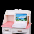 Doll play dollhouse furniture desk+lamp+laptop+chair accessories for 1/6 Doll. 