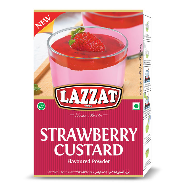 Lazzat strawberry custard 250gm