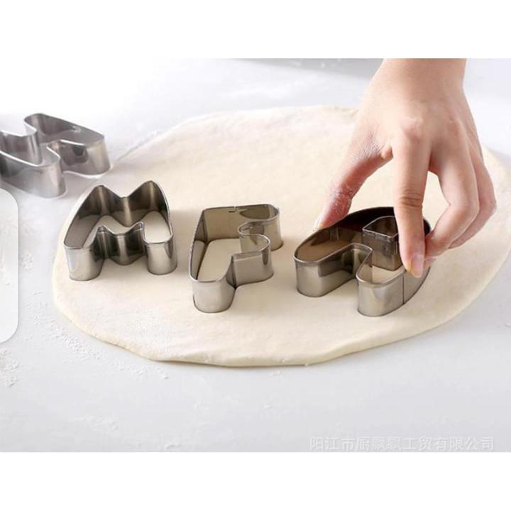 Large  26 Piece Stainless Steel Alphabet Cookie Cutter Set for Cookie and Food Decorating / Size 3 inch Long