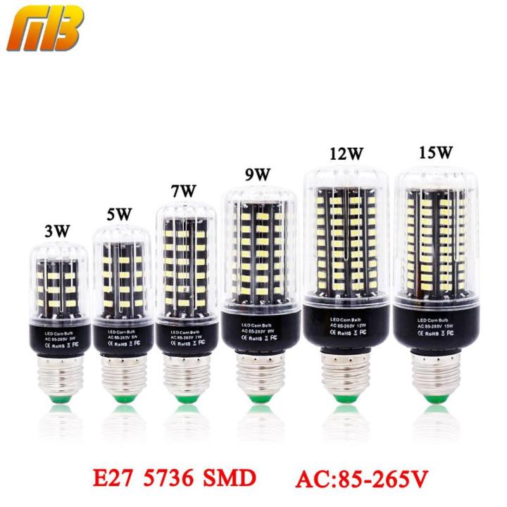 LED Bulb SMD 5736 E27 LEDs Lamp Light 3W 5W 7W 9W 12W 15W LED Corn Light Bulbs AC 110V 220V Lampada No Flicker Constant Current