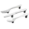 3 pcs Silver Kitchen cabinet Drawer Pull handles Knobs (Knife fork spoon). 