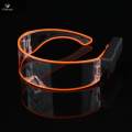 LED Visor Glasses Cybergoth Goggles Cosplay Party Eyewear Orange. 