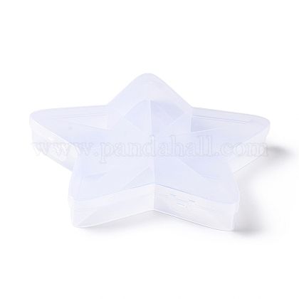10 Compartment Star-Shaped Beads Box Transparent Plastic Bead Containers – 10-Grid Organizer for Jewelry & Small Accessories, White Smoke