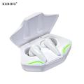 Kebidu TWS Sports Wireless Bluetooth 5.1 Earphones Water-resistant Gaming Earbuds Low latency with Mic HiFi Stereo Headphone - White Color. 