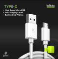 High-Speed Micro USB Charging And Data Cable - White - Imported High Quality Fast Charging Cable For Mobile Phones - Best;6 Android Phones Cables, Designed For Smartphones Data Cable  For All Phone And Power Bank. 