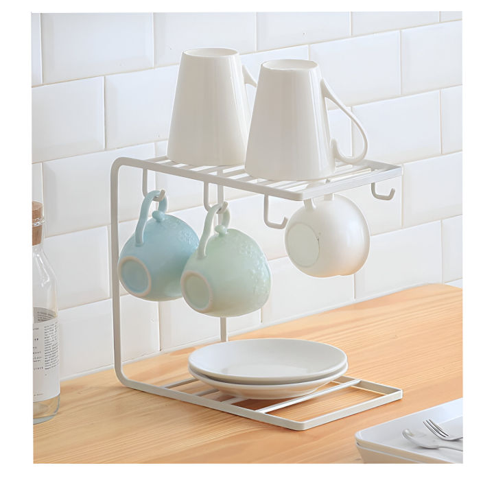 dining%20table%20stand%20-%20Iron%20Coffee%20Rack%20Organizer%20with%206%20Hooks,%20Metal%20Drying%20Dish%20Rack,%20Cup%20Holder,%20and%20Plate%20Holder%20for%20Kitchen%20Cabinet,%20Stainless%20Steel%20Cup%20Stand%20-%20Image%205