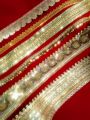3.5 yards of Premium Golden Lace Choices for Borders of Gala, Daman, Bazu, Samosi Lace is 5 gaz per Pack. 