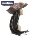 Green forest Pirate Cosplay Hat Soft Halloween Costume Party Adults Pirate Cosplay Cap. 