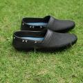 Importia Sack Textured Jet Black Synthetic Leather Loafer Shoes. 