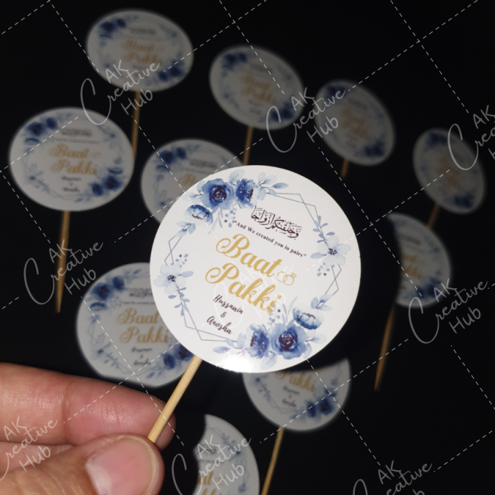 CUSTOMIZED%20Baat%20Pakki/Date%20Fixed%20Mithai%20Cupcake%20Toppers%20Pack%20of%2010/20,%20Perfect%20for%20Engagement%20&%20Wedding%20Party%20Celebration%20,Baat%20Pakki%20&%20Wedding%20Party%20Celebration%20Toppers%20-%20Image%206