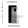 Samsung A8 2018 Matte Back Protector Anti Fingerprint. 