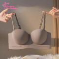 Muses Mall Strapless Bra for women Small Breasts Gathered Push Up Brassiere No Steel Ring Anti Slip Lingeire Seamless Underwear. 