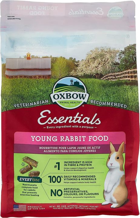 Oxbow Essentials Young Rabbit Food - All Natural RabbitFood- High Energy & Calcium- Made in the USA - All Natural Vitamins & Minerals- Veterinarian Recommended- 500 grams pack