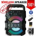 Original KTS 1057 Bluetooth Wireless Speaker / Support USB - SD Card / FM Radio / USB Charging / 3 inch Drive Size / Small Mini & Portable / Loud & Clear Sound System Loudspeaker / LED Disco Lighting / High Quality Stereo Bass Rechargeable Speakers. 