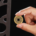 5PCS Chinese Fortune Coins Feng Shui I-Ching Coins Chinese Good Luck Coins Dragon Coins Ancient Chinese Dynasty Coin Hole Hanging Decor JINGHONG. 