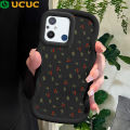 UCUC for Redmi 12C 11A Back Cover Little Red Cherry Creative Candy Color Wave Silicon Phone Protective Case. 
