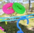 Windproof Anti-Slip Clothes Washing Line Drying Nylon Rope with Hooks 5 Meter Nylon Clothesline Rope Color May Vary. 
