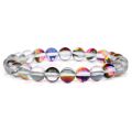 Fashion Crystal Moonstone Bracelet Flash Shining Stone 8mm Beads Bracelet For Men Women Elastic Jewelry Handmade Wristband. 