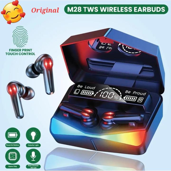 TWS Earbuds M28 TWS Bluetooth 5.3 Wireless Infurion Headphones HIFI Music Earbuds LED Display Earphone with Charging Case