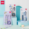 Deli S691 fountain pen set 0.38mm EF tip student writing with 2 pieces and 4 replacement ink sacs can be sent on behalf of the company. 
