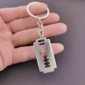Razor Blade keychain , Gothic, silver color, Emo Jewellery , Goth , Punk , Kitsch , Handmade Jewellery keychain. 