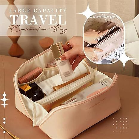 Makeup Pouch Women Waterproof Washbag Multifunctional Toiletry Kit Cosmetic Travel Bag Women s Makeup Travel Bag Portable Leather Cosmetics Bags Brushes bag Jewellery Pouch Travelling Organizer Bri...