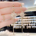 Lightweight Flower earrings Delicate Handmade Floral Fringe earrings Hypoallergenic Dangling White earrings for Casual wear Party accessory Summer fashion Wedding jewelry Gift for girls. 