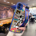JIUMOO for VIVO V21E 4G Case Fashion Tide Cool Space Astronaut With Wristband Thin Frosted Transparent Hard Phone Case Full Cover Camera Silicone Softcase Pattern Casing Shockproof Protection Cases. 