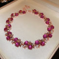 Diamond-encrusted flowers, second-hand necklaces, bracelet sets, French light luxury, high-end clavicle chains, autumn and winter sweater chain ornaments, women. 