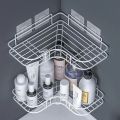 Bathroom kitchen Punch Corner Frame Shower Shelf Wrought Iron Shampoo Storage Rack Holder bathroom accessories. 