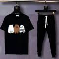 TRENDY WE BARE BEARS design printed Tracksuit for girls/women  half Sleeves T-Shirt & Trouser T gym wear Tshirt soft and comfortable summer wear track suit round neck comfy fabric  Teeshirt  for Summer Collection Elegant Trendy Wear. 