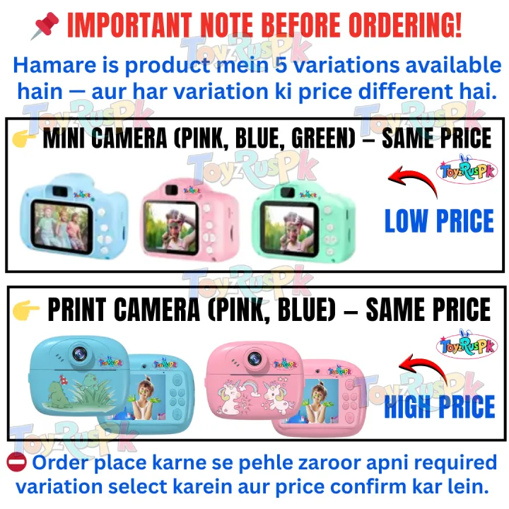 Smart Digital Dual Lens Instant Print Camera for Kids | 1080P Video ...