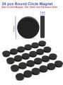 24pcs 12mm dia Black Round Circle Magnets Perfect as Whiteboards, Lockers, Fridge Magnets & for educational purpose. 