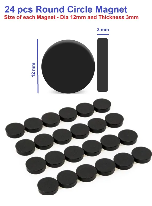24pcs%2012mm%20dia%20Black%20Round%20Circle%20Magnets%20Perfect%20as%20Whiteboards,%20Lockers,%20Fridge%20Magnets%20&%20for%20educational%20purpose%20-%20Image%202