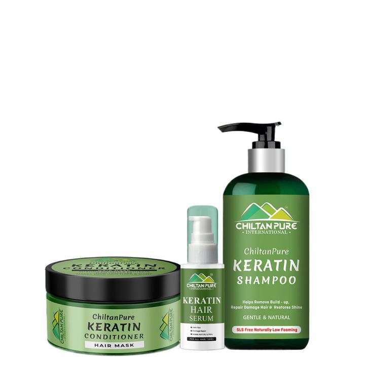 Chiltanpure Keratin Hair Range Kit - Reduce Frizziness, Repair Damaged Hair, Makes Hair Healthy & Shiny