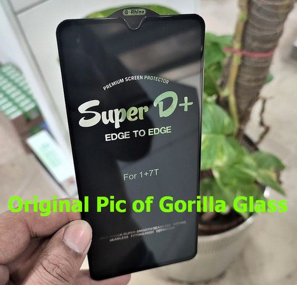 NEW 6D Gorilla Full Glue for 1+ 7T Tempered Glass Screen Protector Full Edge For Oneplus 7T - Black