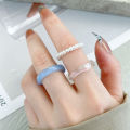 Yfashion Resin Rings Plastic Rings Hand Jewelry Trendy ple Girlfriend Birthday Gift For Women Teen Girls color. 