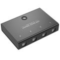 Rybozen USB Switch 4 Port USB 2.0 Share Switch for 4 PCs 4 in 3 Out USB KVM Switch with 4 USB B Cable for Printer Keyboard Mouse Scanner Black  a261 Switchhh b. 