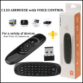 C120 Air Mouse with Voice Control & Mic - 2.4GHz Wireless Mini Keyboard Remote - 6-Axis Gyroscope Motion Sensor - RGB 7-Color Backlit - Rechargeable Battery for Android TV Box, Smart TV, PC & Projectors. 