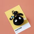 Cute Small Black Charcoal Ball Plush Key Chain Wizard Key Chains Japan Anime Keyrings Lovely Pendant for Girls Bag Jewelry. 