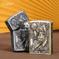ZORRO/ Zorro ZK20 Kerosene Lighter Limited Edition Relief Small Armor Retro Grinding Wheel High-End Men's Gift. 