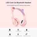 P47 wireless headset HiFi bass Bluetooth headphone cute cat ear earphone stereo foldable audio MP3 adjustable headable music headphone with mic for all smart phones. 