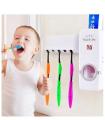 Set of Toothpaste Dispenser & Brush Holder - White. 