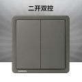 Siemens switch socket panel to classic smoke gold gray household 86 type dislocation inclined five-hole with switch double control. 