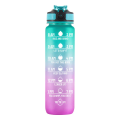 3pcs | 2pcs 1pcs PMotivational Water Bottle With Straw, Bottle & Straw Cleaner, Gradient Color Drinking Water Bottle For Girls And Female Gym With Handle, Portable Water Bottle For School, Fitness, Outdoor Sports, BPA Free Grade Plastic Travel. 