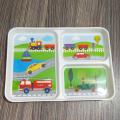 Melamine 3-Section Divided Plate Made Of Durable Material And Perfect For Kids. 