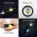 High Quality LED Aluminum Mini Small Torch USB Rechargeable Cob Led Flashlight, Zoomable Torch Light,. 