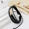 Unisex Vintage Retro Multilayer Braided Faux Leather Wristband Bracelet Bangle. 
