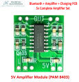 (Combo Of 2 Product )  Mini Bluetooth Module + Pam 8403 Mini  Amplifier Module 3.7v To 5v DC Bluetooth Speaker Repearing And Assemblying Wireless Bluetooth Speaker. 